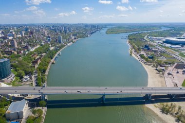 Rostov-on-Don ve Don Nehri'nin havadan görünümü. Rusya