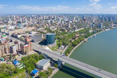 Rostov-On-Don, Rusya - Mayıs 2019: Rostov-on-Don. Rusya. havadan görünüm, şehrin Panoramalar
