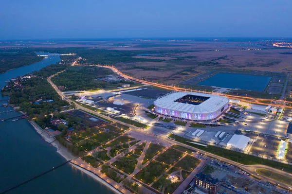 Rostov-On-Don, Rusya - Mayıs 2019: Rostov Arena stadyumunun havadan görünümü