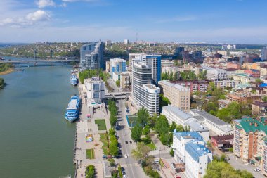 Rostov-On-Don, Rusya - Mayıs 2019: Rıhtımda nehir limanı. Rostov. Rusya