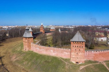 Kuleler novgorod Kremlin'in veliky Novgorod, Rusya Federasyonu