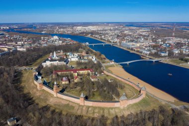 Veliky Novgorod, eski şehir, Kremlin antik duvarları,