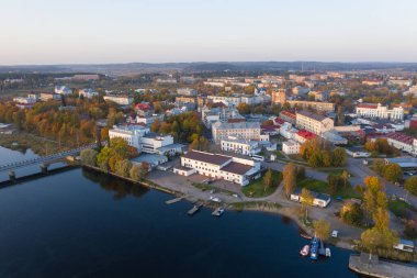 Marina, Sortavala 'da. Ladoga skerries ve Valaam adasına giden gemilerin kalkış noktası..