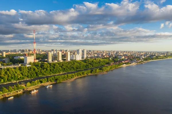 Blick Von Oben Auf Perm Die Mündung Des Flusses Kama — Stockfoto