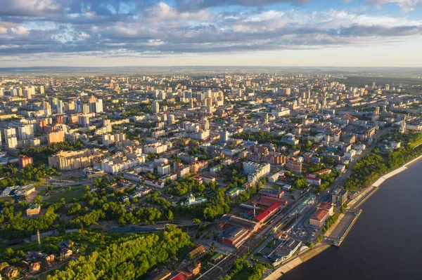 Perm Großstadt Ural Hauptstadt Des Territoriums Perm Aus Der Vogelperspektive — Stockfoto