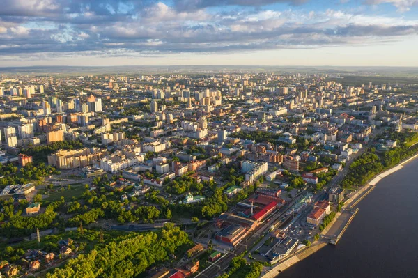 Пермь Большой Город Урала Столица Пермского Края Высоты Птичьего Полета — стоковое фото