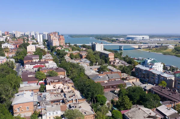 Vista Aérea Rostov Don Don River Zonas Residenciales Históricas Centro — Foto de Stock