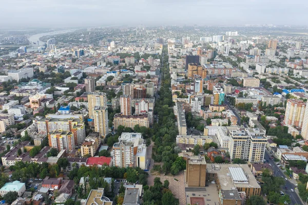 Luchtfoto Van Drone Panorama Van Rostov Don Een Uitzicht Van — Stockfoto