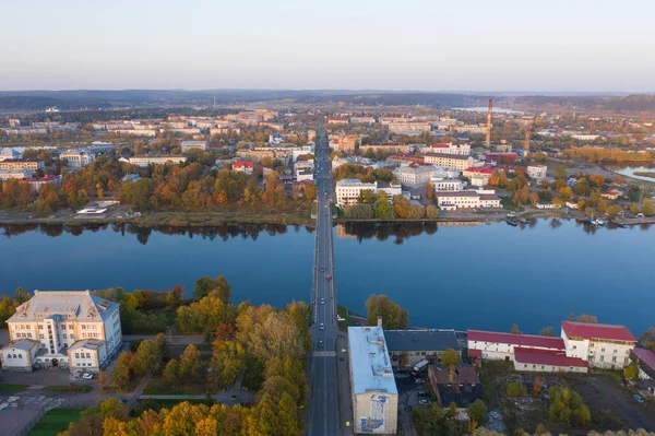 Centrum Sortavala Město Hranici Finskem Turistické Destinace Karelii Ladogské Jezero Stock Snímky