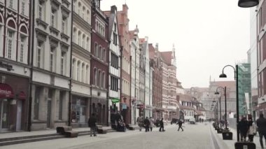 Gdansk, Polonya-13 Kasım 2018: Gdansk, Polonya eski kent uzun Lane Insanlar. 
