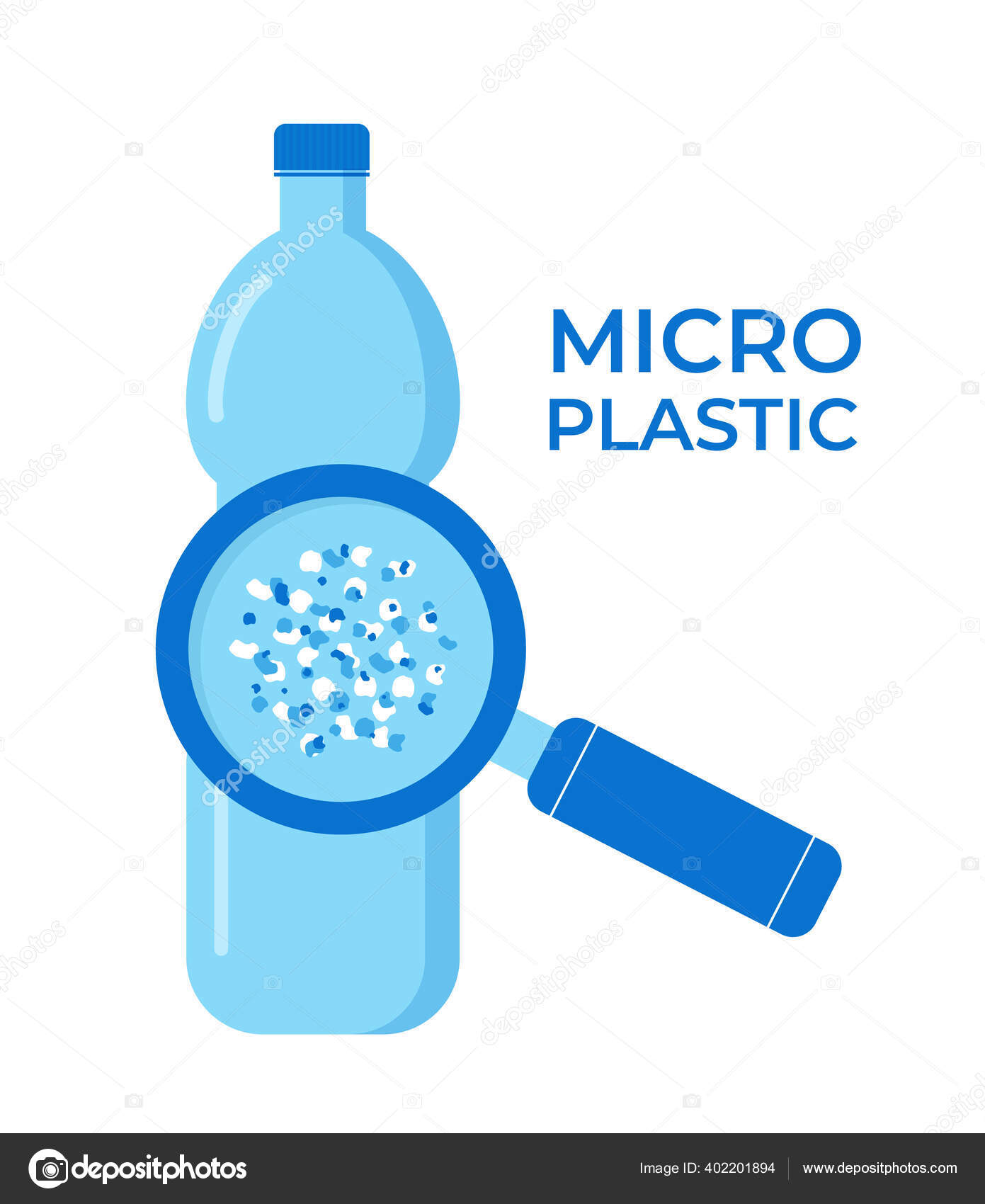 マイクロプラスチック汚染の概念 水の中のマイクロプラスチック ベクターイラスト ストックベクター C Cerama Ama
