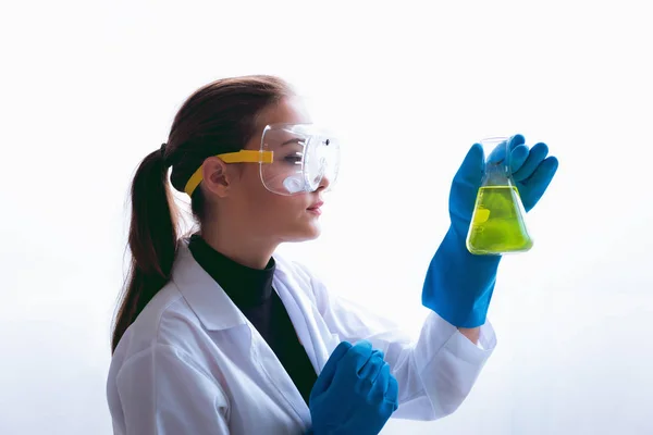 Cientista Pesquisa Sala Laboratório Ciência Química Tecnologia Biologia — Fotografia de Stock