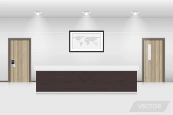 Comptoir Réception Décoration Intérieure Vecteur Illustration — Image vectorielle