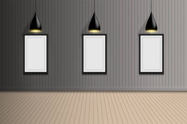 Boş iç Fotoğraf Galerisi oda., vektör tasarımı.