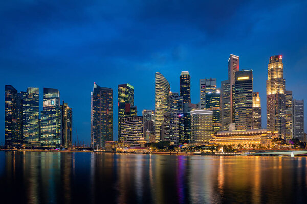 Singapore city and business center at Marina Bay., City landscape
