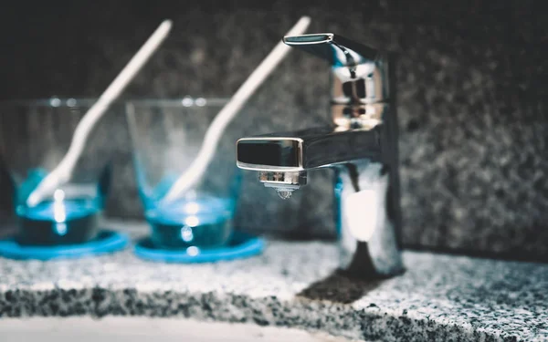 Bath Faucet Sink Interior Decorative — Stock Photo, Image