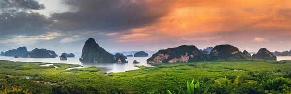 Deniz Manzarası Antaman Denizde Phang Nga Tayland Doğal Manzara Panoraması — Stok fotoğraf