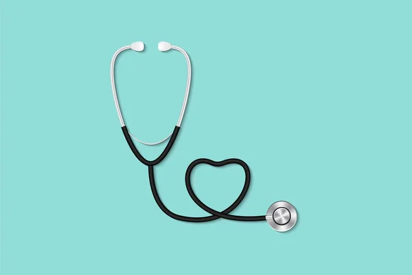 Health Checkup Concept Doctor Desktop Workspace Stethoscope — Stock Vector