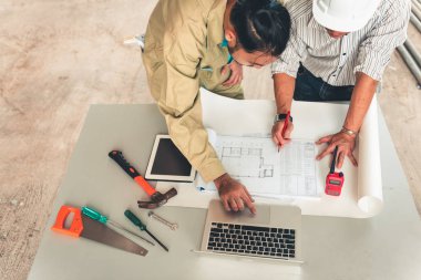 Proje Yönetim ekibi yeni projesi., iş inşaat kavramı planlama mimar ve mühendis
