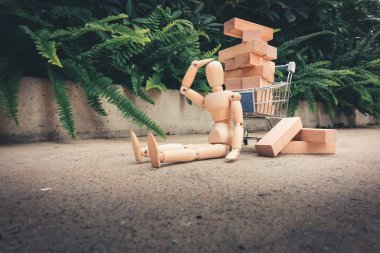 Konsept alışveriş, ahşap ödeme alışveriş sonra endişe oyunculuk modelidir.