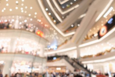 Defocused soyut tüketim malları alışveriş merkezi bulanık., 