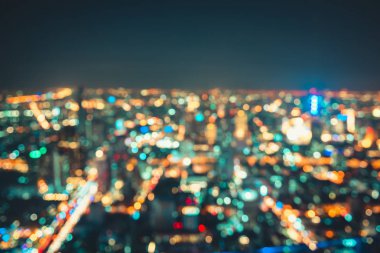 Defocused soyut şehir Bokeh ışıklar arka plan bulanık, gemi