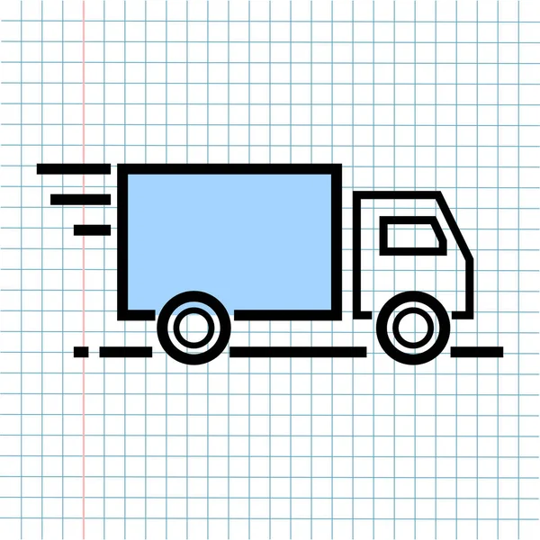 Logisztikai szállítási szállítási szimbólum ikon papíron Megjegyzés háttér, média ikon a technológia kommunikációs és üzleti E-Commerce koncepció. Vektor, illusztráció — Stock Vector