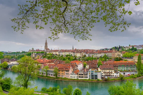 Cityscape Capital City of Bern, Switzerland, Panoramic Scenery Old Town View and Swiss Architectural Building in Bern. Travel Destination and Vacation Famous Places. — Stock Photo, Image