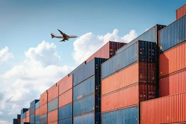 Container Cargo Port Ship Yard Opslag Handling Van Logistische Transport — Stockfoto