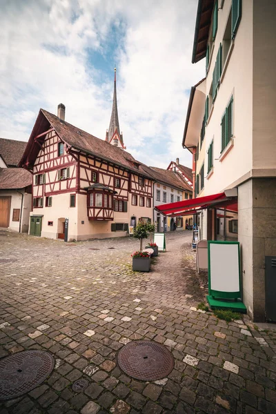 Cityscape Old Town Historic Buildings Stein Rhein City Швейцарія Beautiful — стокове фото