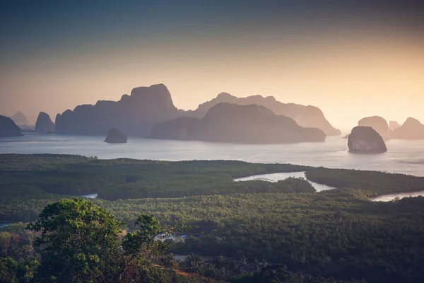 Tropikal Deniz Burnu Tayland Doğa Manzarası Sabah Şafağı Güneydoğu Asya — Stok fotoğraf