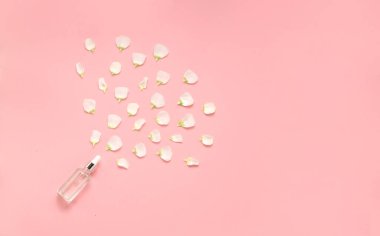 Hyaluronik asit damlası transparant cam şişe. Cilt bakımı ve sağlık