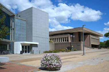 Syracuse Üniversitesi Kampüsü. Syracuse, New York 'ta modern binaları var.