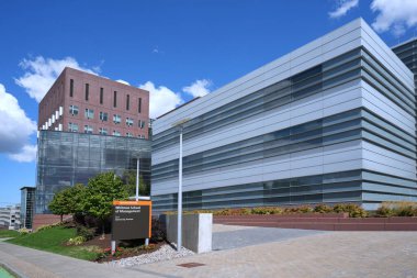 Syracuse Üniversitesi Kampüsü. Syracuse, New York 'ta modern binaları var.