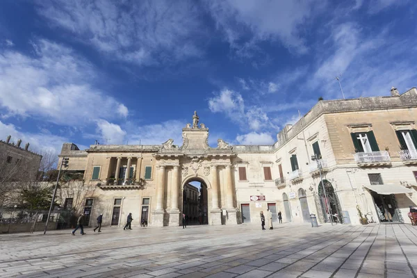 Porta San Biagio Lecce Время Солнечного Дня Облаков Лечче Саленто — стоковое фото