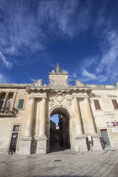 Porta San Biagio Lecce Solig Dag Och Moln Lecce Salento — Stockfoto