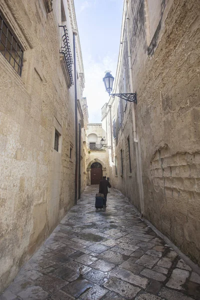 Lecce Smal Gata Den Historiska Stadskärnan Typisk För Barockperioden — Stockfoto