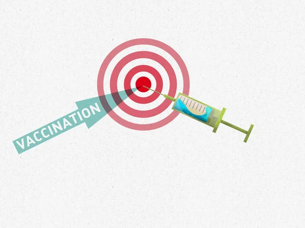 Illustration Centered Target Syringe Illustrating Importance Vaccine Children Vaccinating Children — Stock Photo, Image