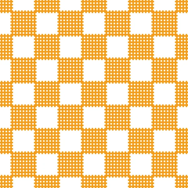 Orange Rutor Mönster Vit Sömlös Design Bakgrund — Stock vektor