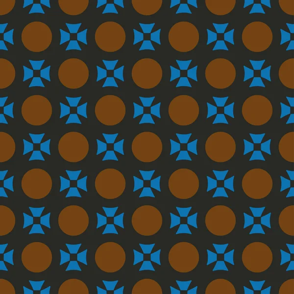 Pattern Blue Orange Dark Seamless Backdrop — Stock Vector