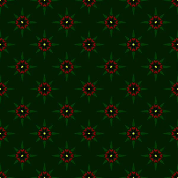 Wiederholte Sterne Muster Auf Grünem Hintergrund Moderne Stilvolle Textur — Stockvektor