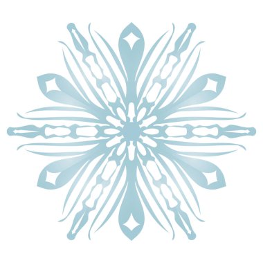 Beyaz zemin üzerinde mavi kutsal kişilerin resmi kar tanesi. Vektör çizim. EPS 10