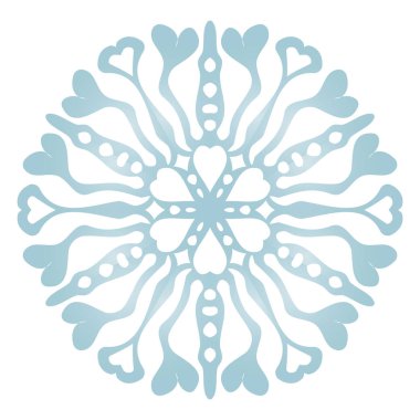 Beyaz zemin üzerinde mavi kutsal kişilerin resmi kar tanesi. Vektör çizim. EPS 10