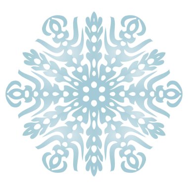 Beyaz zemin üzerinde mavi kutsal kişilerin resmi kar tanesi. Vektör çizim. EPS 10