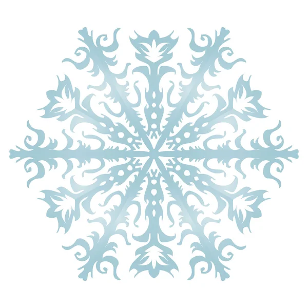 Icono azul copo de nieve sobre un fondo blanco. Ilustración vectorial. EPS 10 — Archivo Imágenes Vectoriales