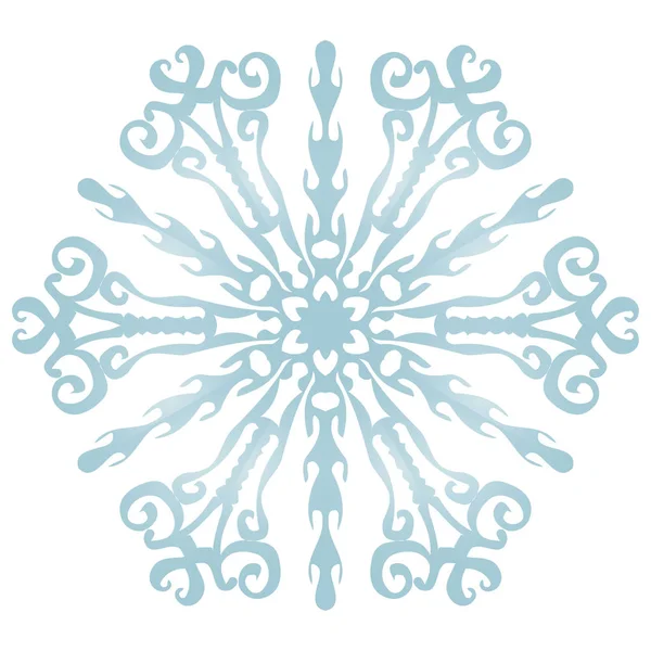 Modrá ikona sněhové vločky na bílém pozadí. Vektorové ilustrace. EPS 10 — Stockový vektor