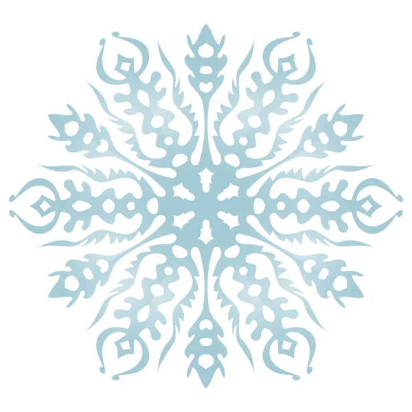 Icono azul copo de nieve sobre un fondo blanco. Ilustración vectorial. EPS 10 — Archivo Imágenes Vectoriales