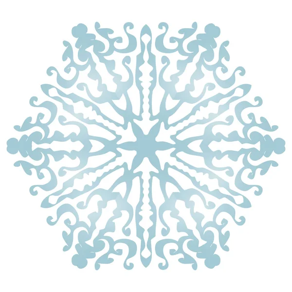 Beyaz zemin üzerinde mavi kutsal kişilerin resmi kar tanesi. Vektör çizim. EPS 10 — Stok Vektör