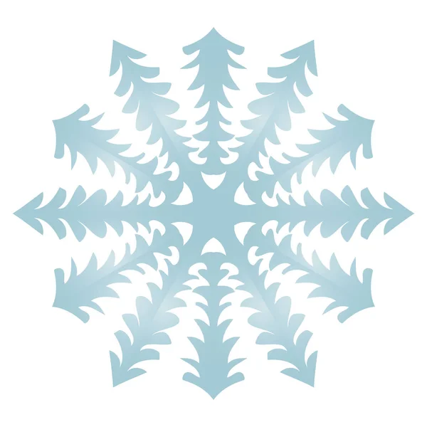 Icono azul copo de nieve sobre un fondo blanco. Ilustración vectorial. EPS 10 — Archivo Imágenes Vectoriales