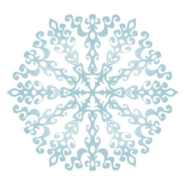 Modrá ikona sněhové vločky na bílém pozadí. Vektorové ilustrace. EPS 10 — Stockový vektor